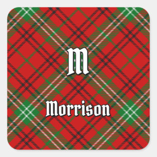 Sticker Carré Clan Morrison Red Tartan