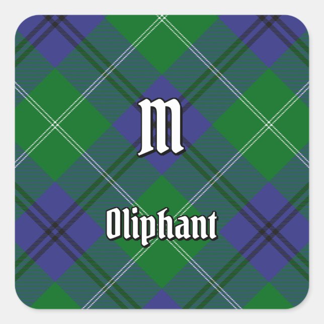 Sticker Carré Clan Oliphant Tartan (Devant)
