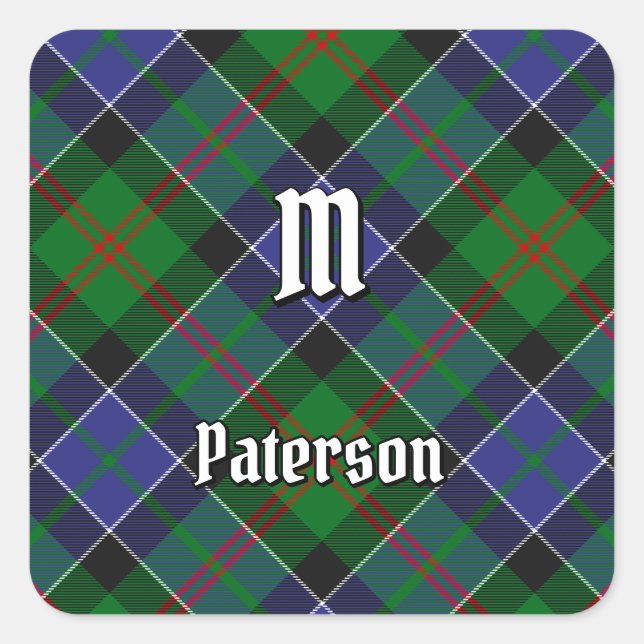 Sticker Carré Clan Paterson Tartan (Devant)