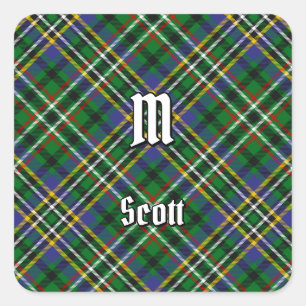 Sticker Carré Clan Scott Green Tartan
