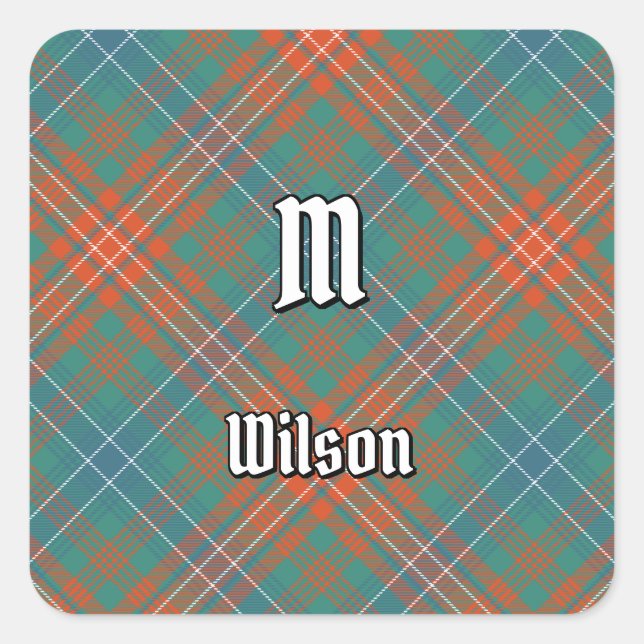 Sticker Carré Clan Wilson Ancienne Tartan (Devant)