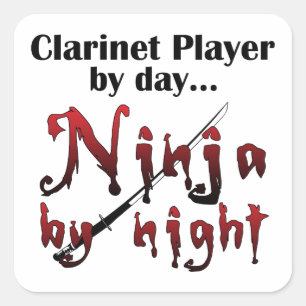 Sticker Carré Clarinet Ninja