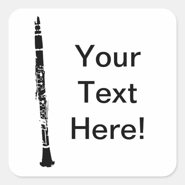 Sticker Carré Clarinet personnalisé (Devant)
