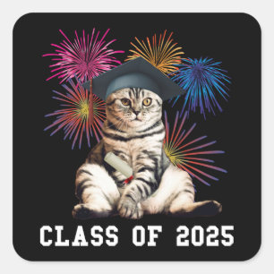 Sticker Carré Classe d'Amoureux des chats 2025