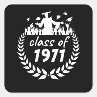 Sticker Carré classe de 1971 graduation ou conception de réunion