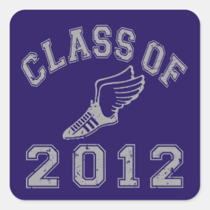 Sticker Carré Classe De 2012 Track & Field Grey 2