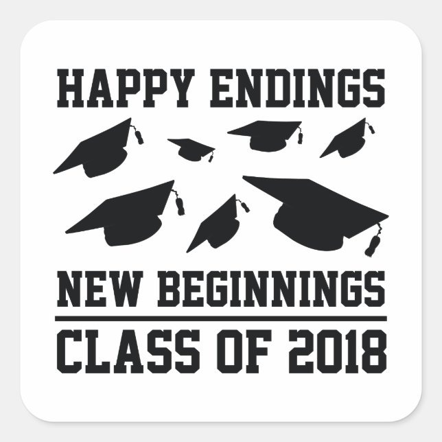 Sticker Carré Classe De 2018 (Devant)