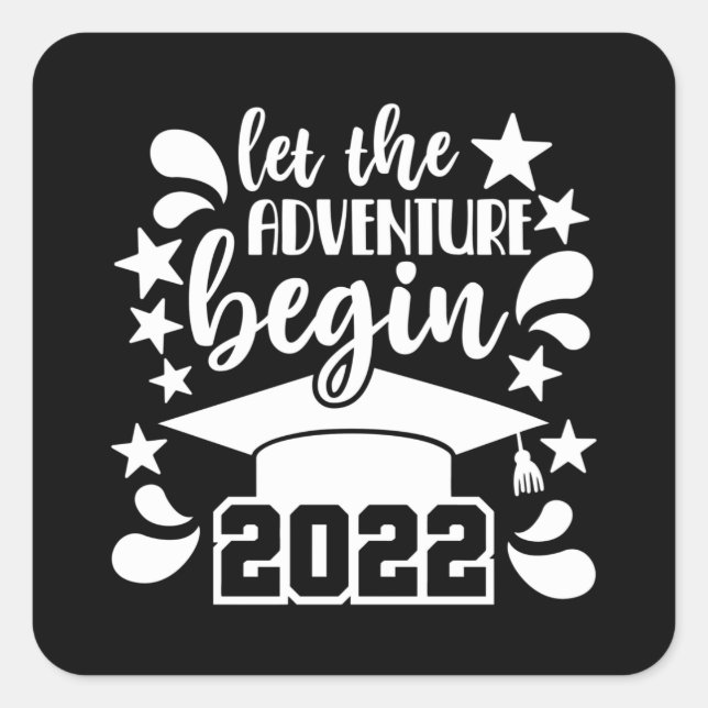 Sticker Carré Classe de 2022 Graduate Congrats the Grad (Devant)