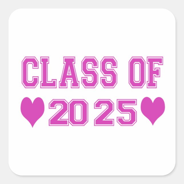 Sticker Carré Classe De 2025 (Devant)