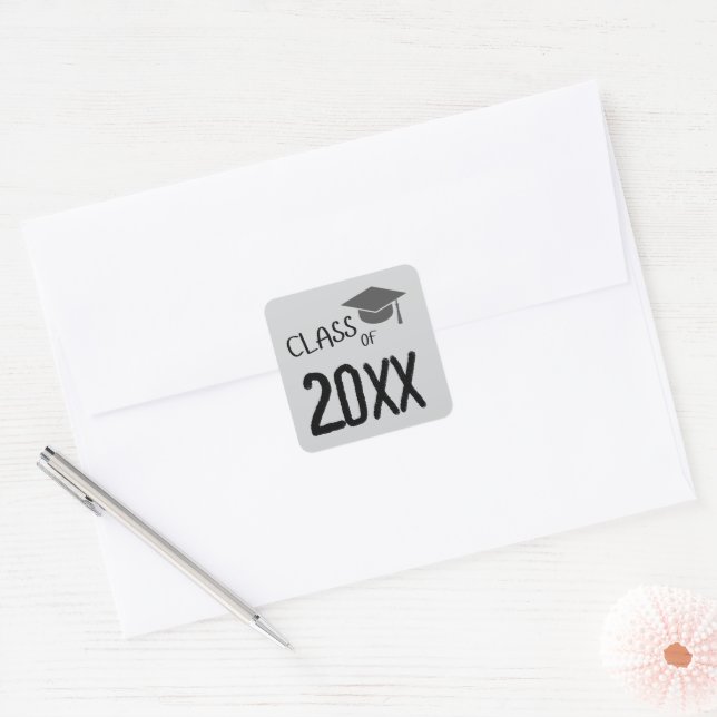 Sticker Carré Classe de 2025 Graduation (Enveloppe)