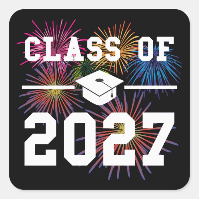 Sticker Carré Classe de 2027 Année de terminale (Devant)