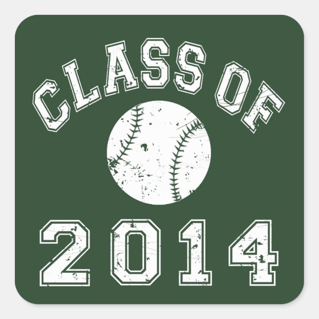 Sticker Carré Classe De Baseball 2014 (Devant)