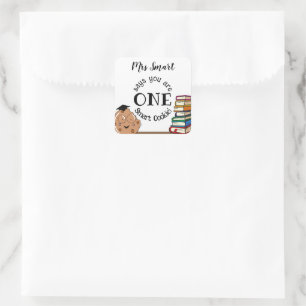 Sticker Carré Classe de cookie intelligent ENSEIGNANT fin d'anné