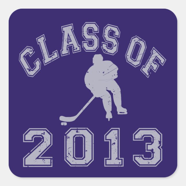 Sticker Carré Classe De Hockey 2013 - Grey 2 (Devant)