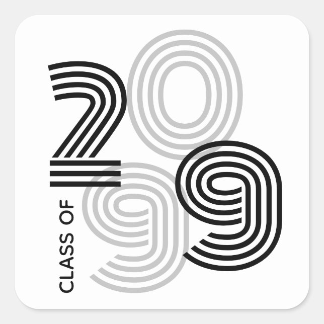 Sticker Carré Classe de style rétro avec grands chiffres (Devant)