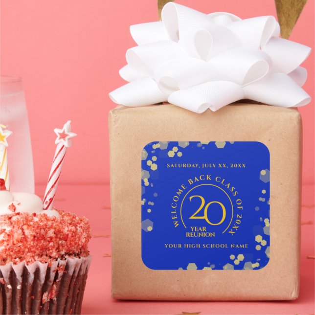 Sticker Carré Classe école Blue & Gold Reunion (Fête)