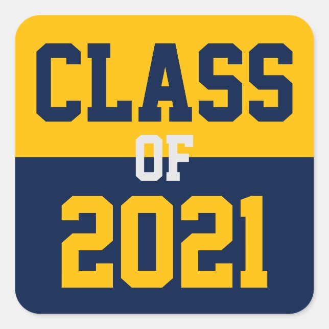 Sticker Carré Classe Marine & Gold de 2024 (Devant)