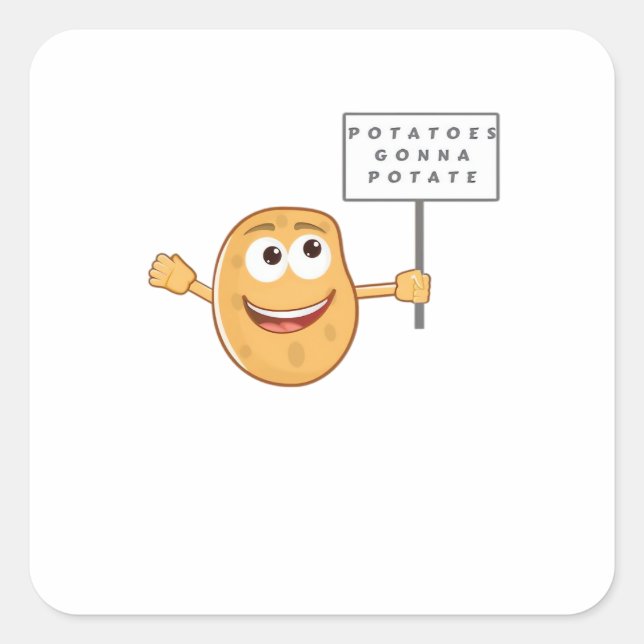 Sticker Carré Classe Pommes de terre - Potate (Pun de pommes de  (Devant)