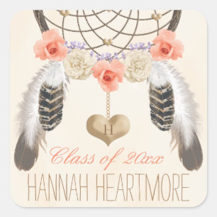 STICKER CARRÉ CLASSE RÊVEUSE D'OBTENTION DU DIPLÔME DE RECEVEU