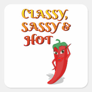Sticker Carré Classé Sassy Et Hot Pepper Diva