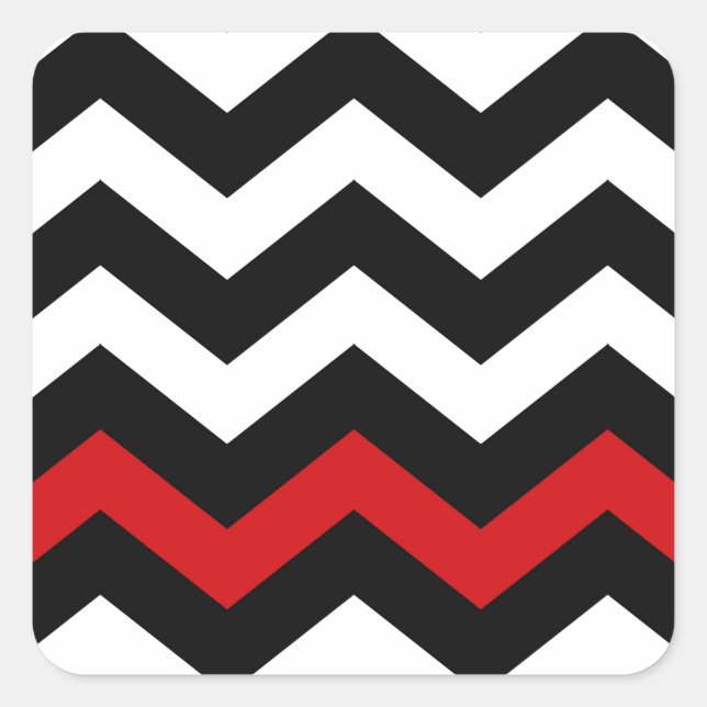Sticker Carré Classic Black and White Zigzag (Devant)