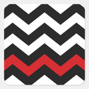 Sticker Carré Classic Black and White Zigzag