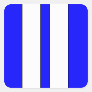 Sticker Carré Classic Blue & White Retro Car Racing Stripes