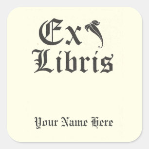 Sticker Carré Classic Ex Libris Plaque
