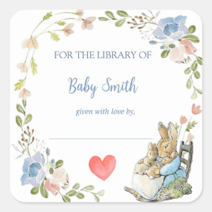 Sticker Carré Classic Peter le Rabbit Plate de livre