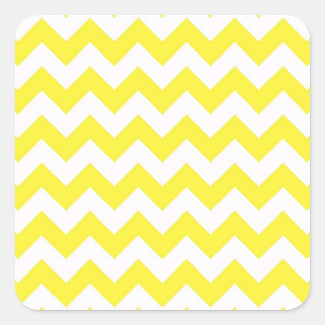 Sticker Carré Classic Yellow and White Chevron (Devant)