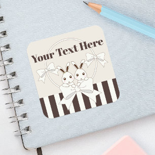 Sticker Carré Classique Moderne Bande Dessinée Mignonne Bonnet T