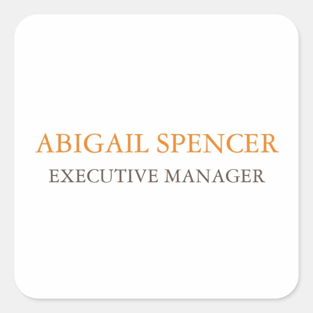 Sticker Carré Classique Simple Clean Professionnel (Devant)