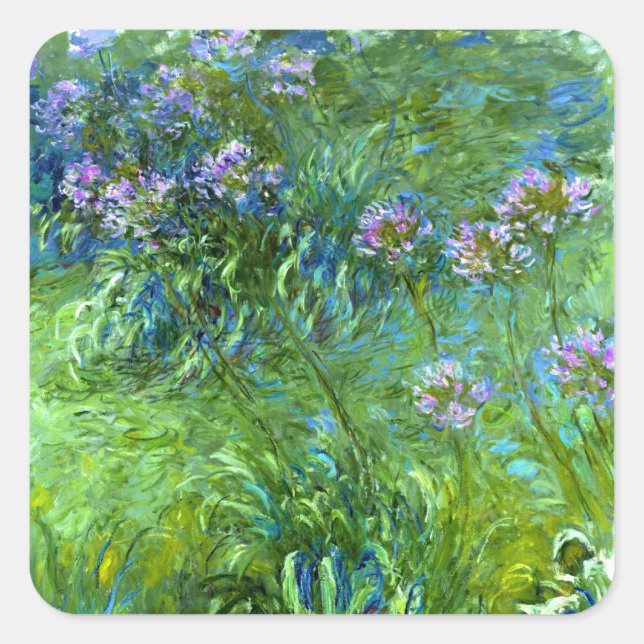 Sticker Carré Claude Monet : Agapanthus (Devant)