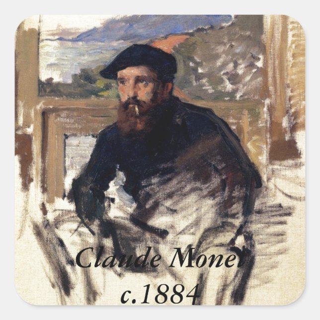 Sticker Carré Claude Monet Autoportrait dans son Atelier (Devant)