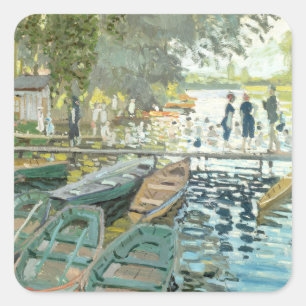 Sticker Carré Claude Monet. Baignoires à La Grenouillère
