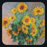Sticker Carré Claude Monet - Bouquet de tournesols<br><div class="desc">Bouquet de tournesols / Bouquet de tournois - Claude Monet,  Huile sur toile,  1881</div>