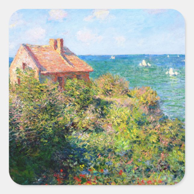 Sticker Carré Claude Monet : Chalet des pêcheurs à Varengeville (Devant)