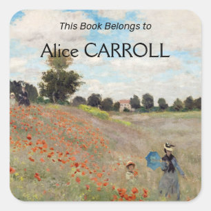 Sticker Carré Claude Monet - Champ de coquelicots