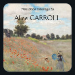 Sticker Carré Claude Monet - Champ de pavot<br><div class="desc">Poppy Field / Poppies sauvages,  près d'Argenteuil / Les Coquelicots - Claude Monet en 1873</div>