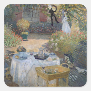 Sticker Carré Claude Monet   Déjeuner : Le jardin de Monet Argen