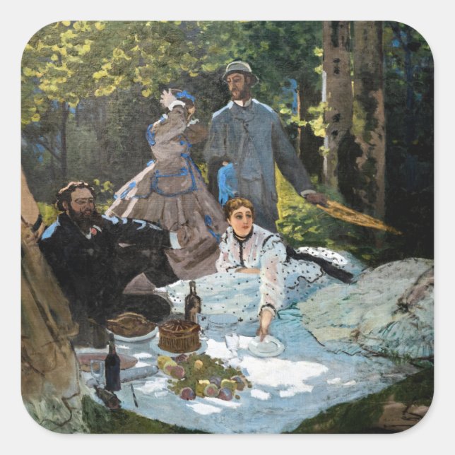 Sticker Carré Claude Monet - Déjeuner sur l'herbe, panneau droit (Devant)