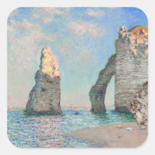 Sticker Carré Claude Monet - Falaises à Etretat