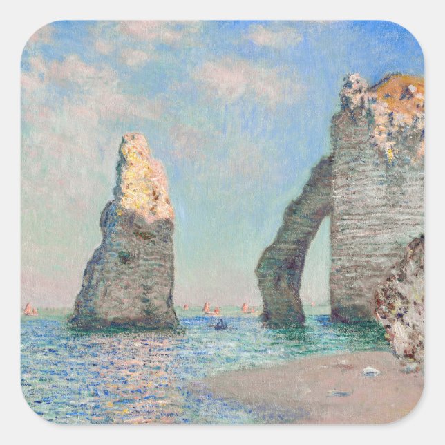 Sticker Carré Claude Monet - Falaises à Etretat (Devant)