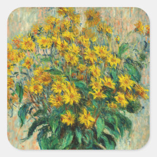 Sticker Carré Claude Monet - Fleurs de topinambour
