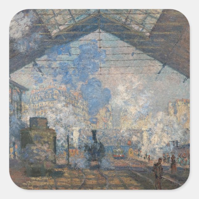 Sticker Carré Claude Monet - Gare Saint-Lazare Vue extérieure (Devant)
