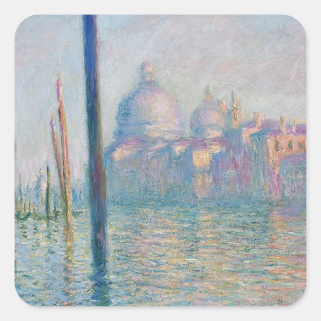 Sticker Carré Claude Monet Grand Canal Venise Italie Voyage (Devant)