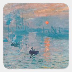 Sticker Carré Claude Monet Impression Lever de soleil Français