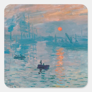 Sticker Carré Claude Monet Impression Soleil Levant Français
