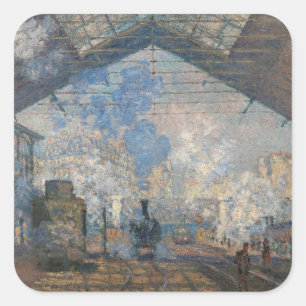 Sticker Carré Claude Monet - La Gare Saint-Lazare
