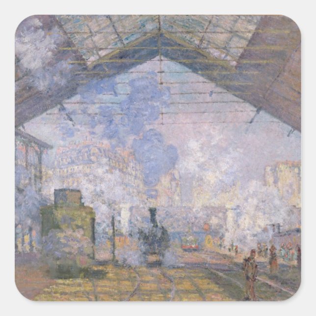 Sticker Carré Claude Monet | La Gare St Lazare, 1877 (Devant)